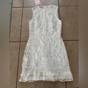 Chic White Lace Mini Dress